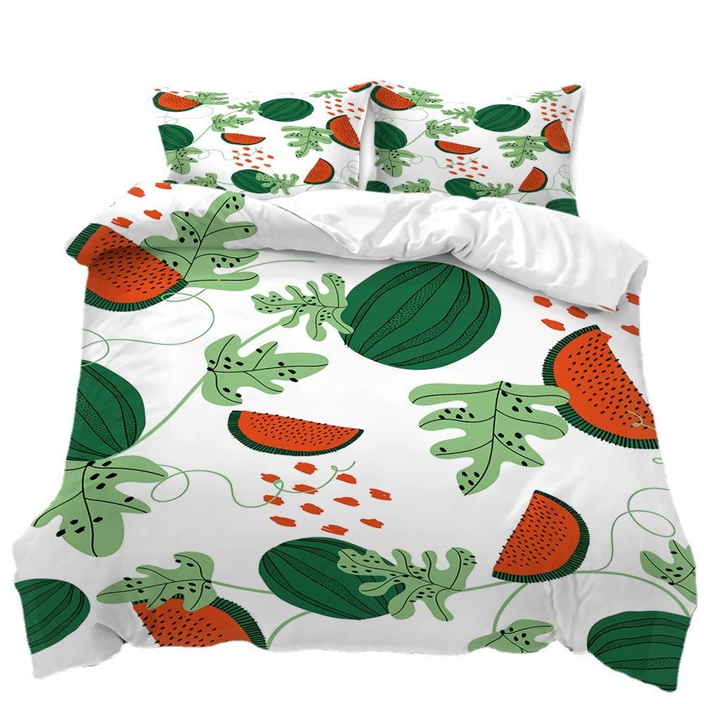 Summer Fruit Series Printed Bed Three-Piece 3D Digital Printing Kit