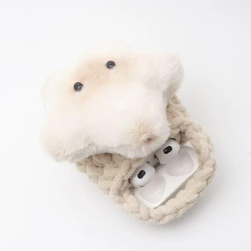 Child's Cartoon Hand-Knitted Plush Coin Purse & Bluetooth Earphone Case
