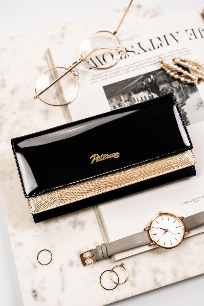PTN LJ-421028-0643 Black-Gold women's wallet