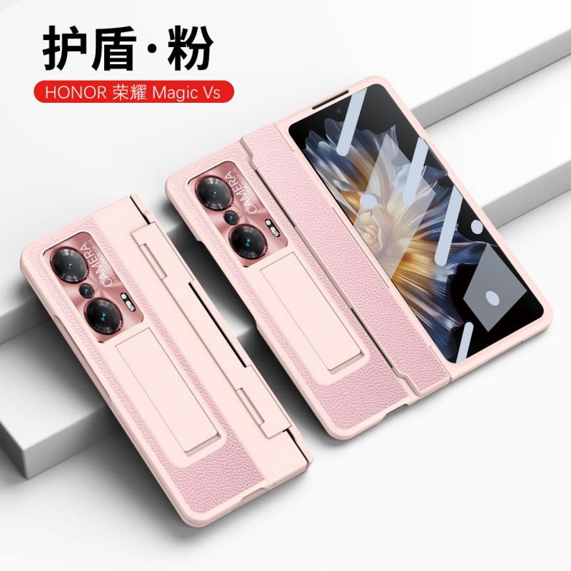Slim Foldable Phone Case Honor Magic With Full Coverage Shockproof PC Shell Hidden Kickstand Matte Leather Finish