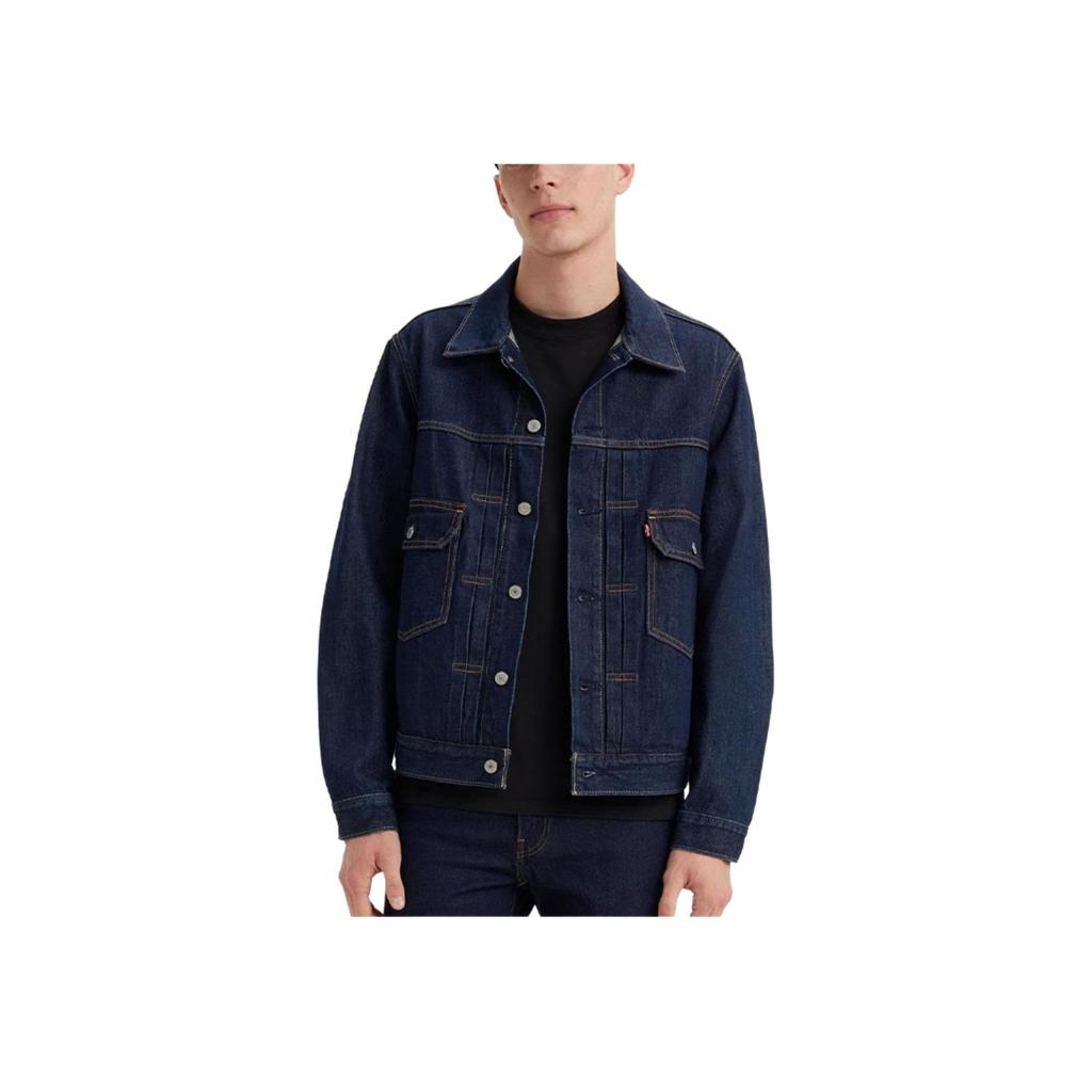 Levis Vintage Einreiher Lockerer Schnitt Jeansjacke Unisex Jacken A7632-0000