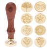 Retro Wood Handle Wax Seal Stamp Plant Series Sealing Wax DIY Envelope Hobby Tools Ancient Craft Wax Seal Stamp Decor