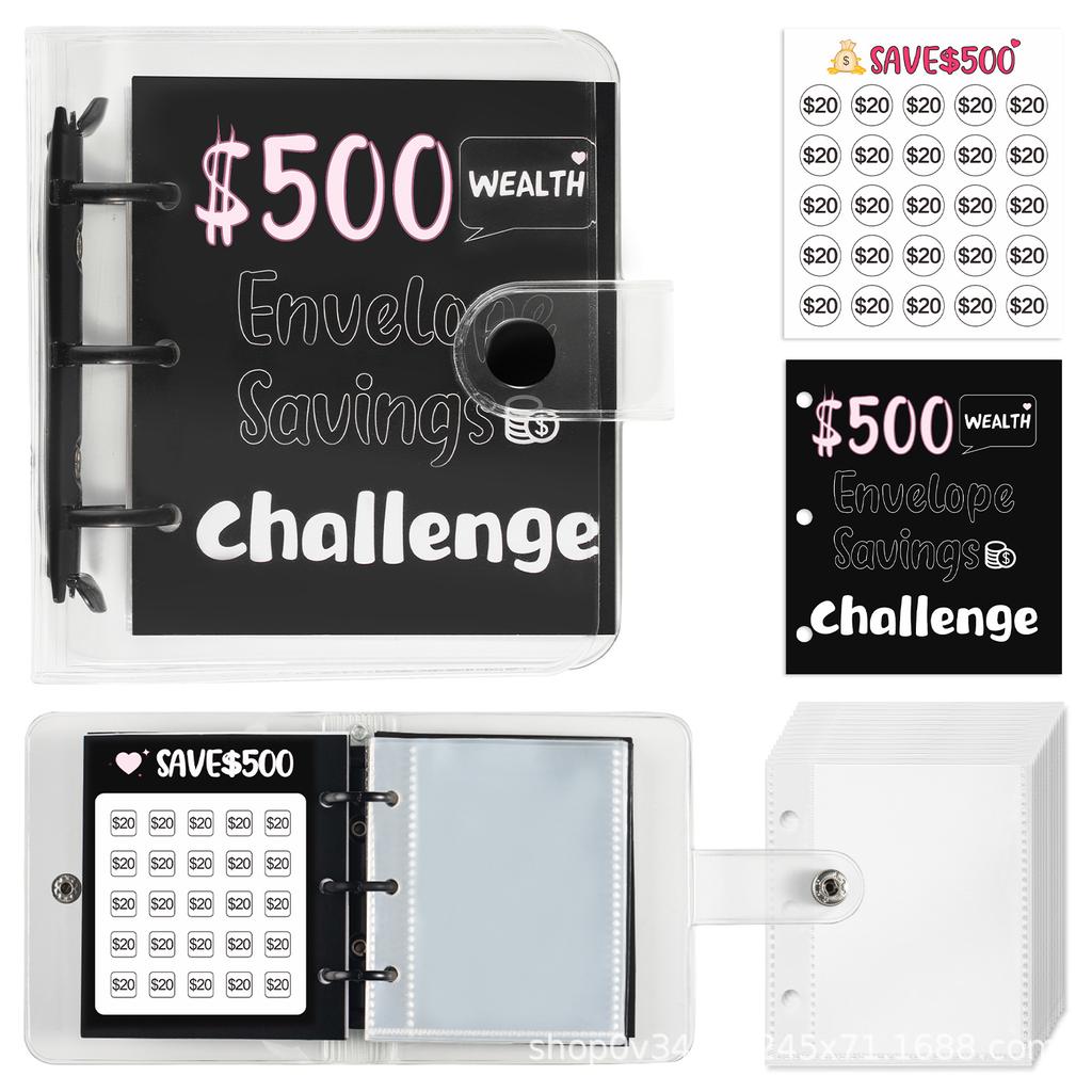 PVC Savings Challenges Book Mini Envelope Savings Challenge Easy To Use Money Saving Binder Kids