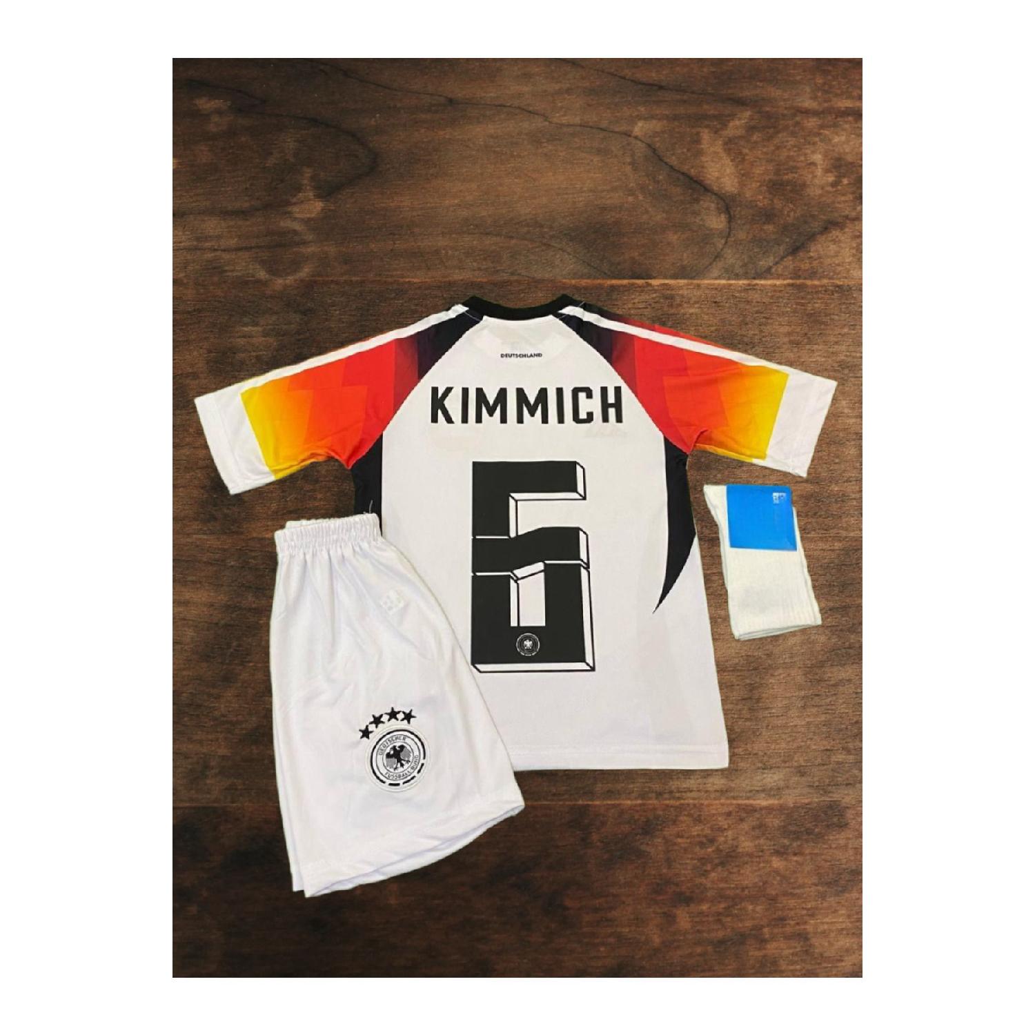 

Германия 2024 Джошуа Киммих Домашние белые детские трикотажные шорты Носки 5-6 Yaş чистый