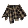 Hong Kong Style Sweet & Spicy High-Waisted Plaid Skorts - Women's Summer 2026 Slim Fit