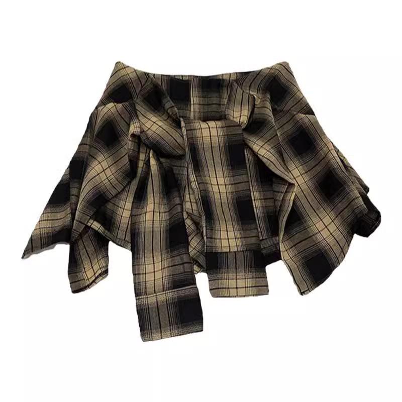Hong Kong Style Sweet & Spicy High-Waisted Plaid Skorts - Women's Summer 2026 Slim Fit