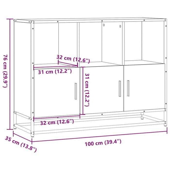 VidaXL Buffet noir 100x35x76 cm bois d’ingénierie, armoire de rangement, meuble d'entrée, meuble d'appoint, meuble de 849029