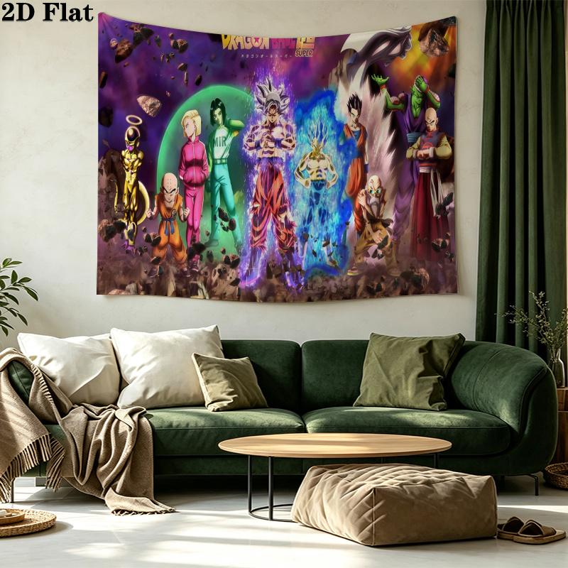 Anime Dragonball Wall Tapestry Aesthetic Wall Hanging Printed Fabric Blanket Decorative Tapestries for Bedroom Living Room Home Decor