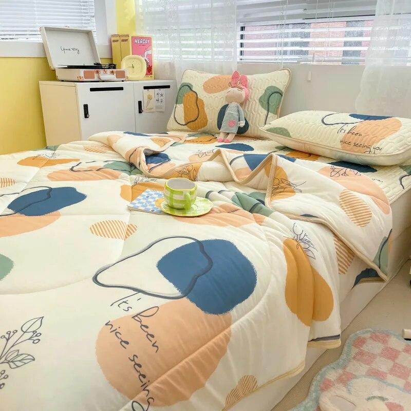Summer Cooling Thin Blanket for Hot Sleper Lightweight Skin-friendly Comforter Queen King Size Single Double Bed Quilt Bedspread