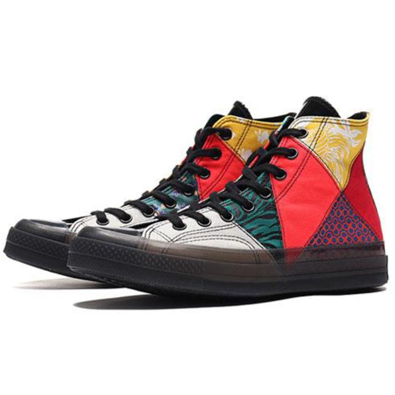 Converse 1970s Chuck Taylor All Star Lace-up Round Toe High Top Espadrilles Unisex Black, White Red