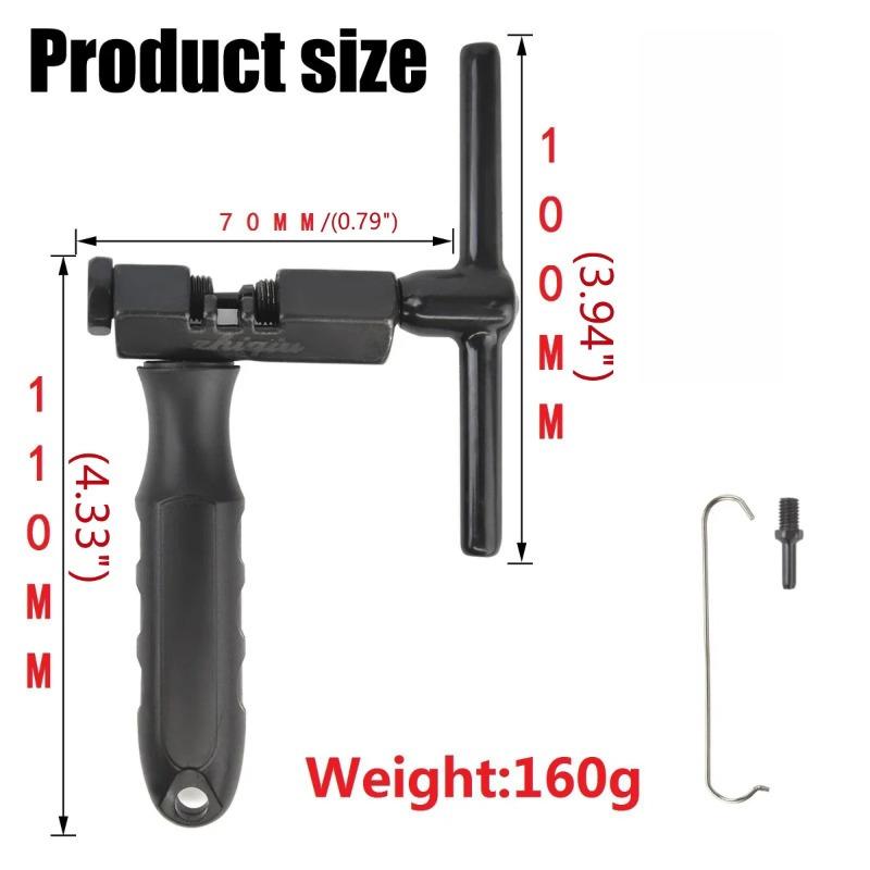 Bike Chain Breaker Cutter with Chain Hook and Replacement Pin, Bicycle Chain Repair Tool, Bicycle Chain Remove and Install Tool