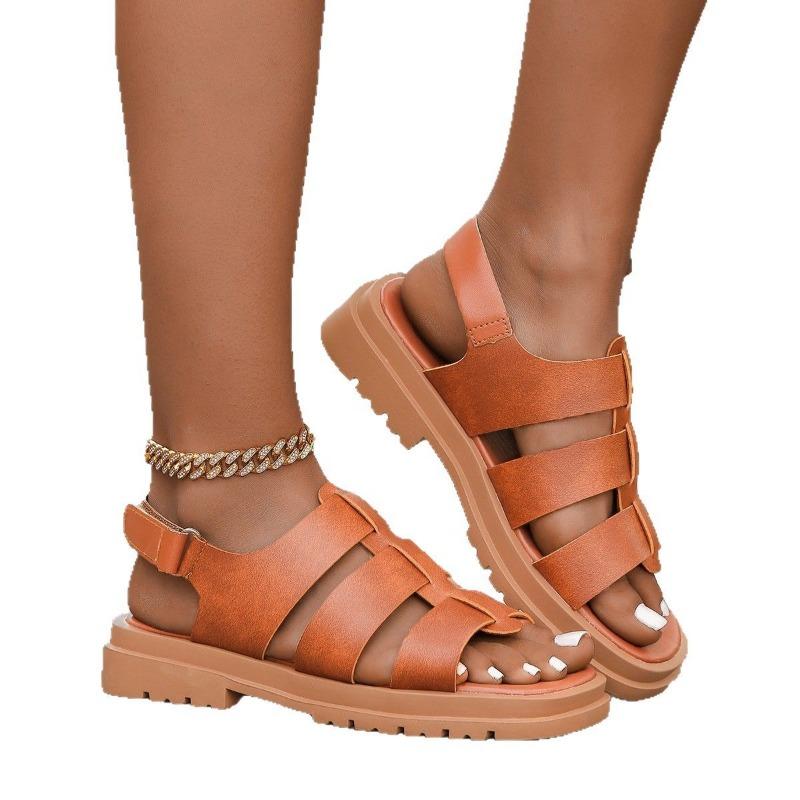 New fashionable thick-soled sports sandals women's belt buckle thick-soled soft-soled one-character sandals