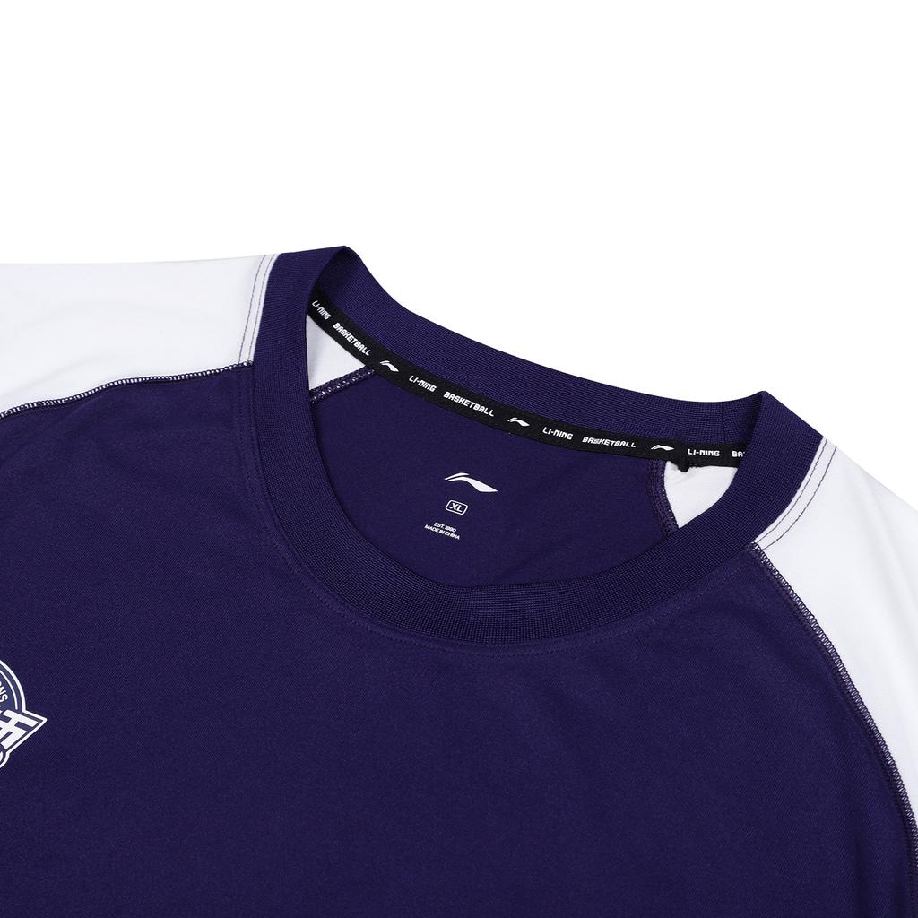 Li Ning T Shirts Unisex Guangzhou Team Blue Crew Neck Thin ATSV957-1