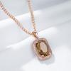 Oval Brown Natural Zircon Pendant Necklace For Women Fashion  Rose Gold Color High Quality Bride Wedding Jewelry