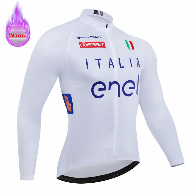 Italia Winter Thermal Fleece Long Sleeve Cycling Jersey Set Bib Pants Ropa Ciclismo Bicycle Clothing MTB Bike Mens Pro Team Suit