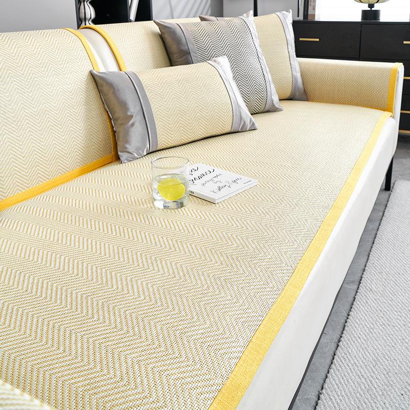Summer Ice Cold Rattan Sofa Cushion Universal Living Room Anti-Scratch Sofa Cover Comfortable Anti-Bacteria Non-Slip Cooler