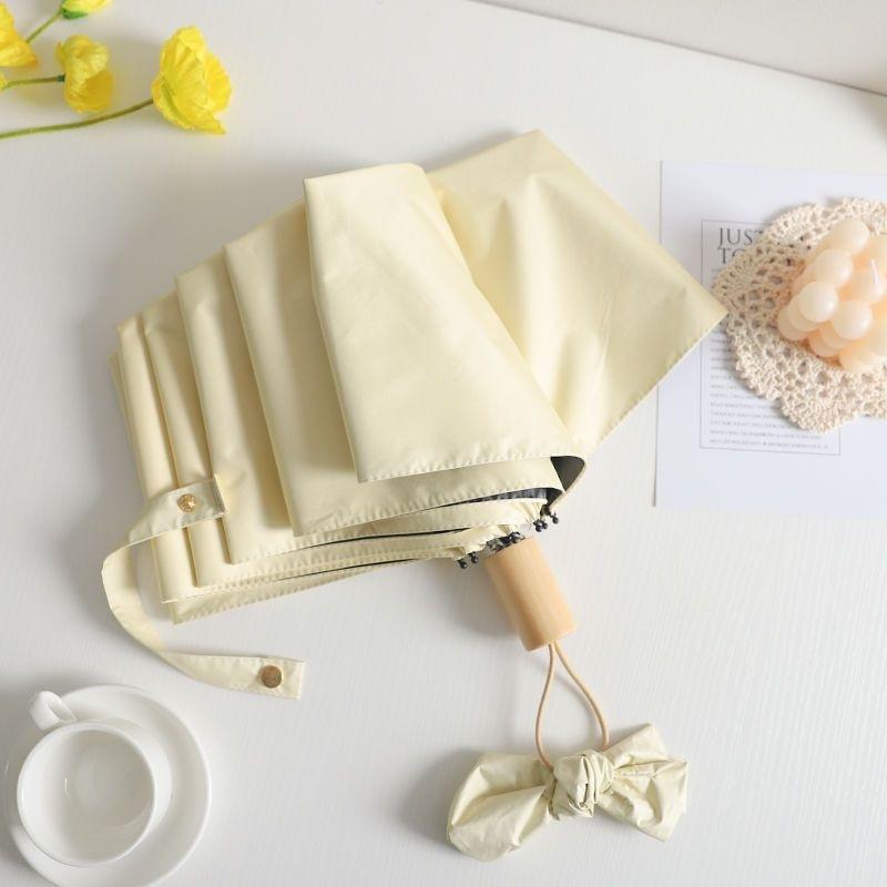 French retro umbrella folding weather and rain sun umbrella sun protection UV protection female minimalist abstinence ins wind
