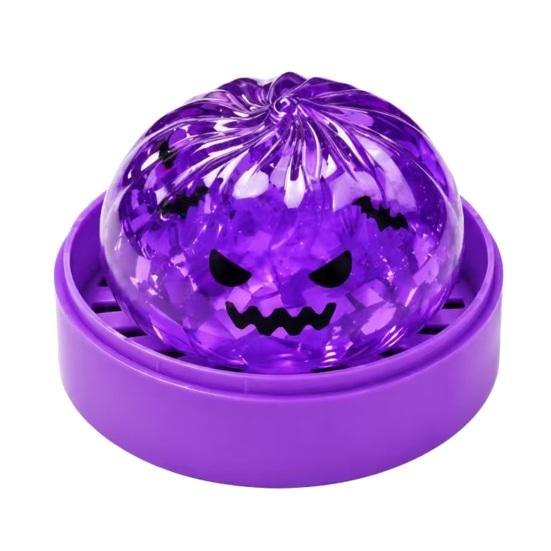 Soft Squeeze Toys Halloween Stress Relief Dumpling Toy with Steamer Glitter Ball Fidget Toy Anxiety Relieving Steamed Bun for Holiday Gift