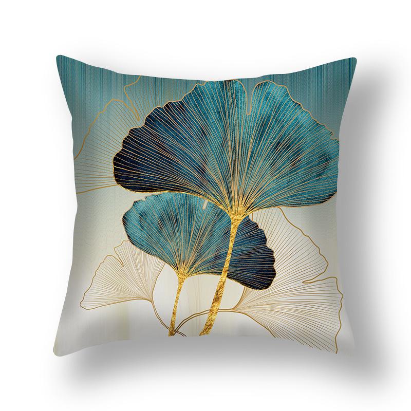 Short Plush Pillowcase, Simple and Versatile Ginkgo Leaf Pillow, Modern Decorative Sofa Pillow, Cushion