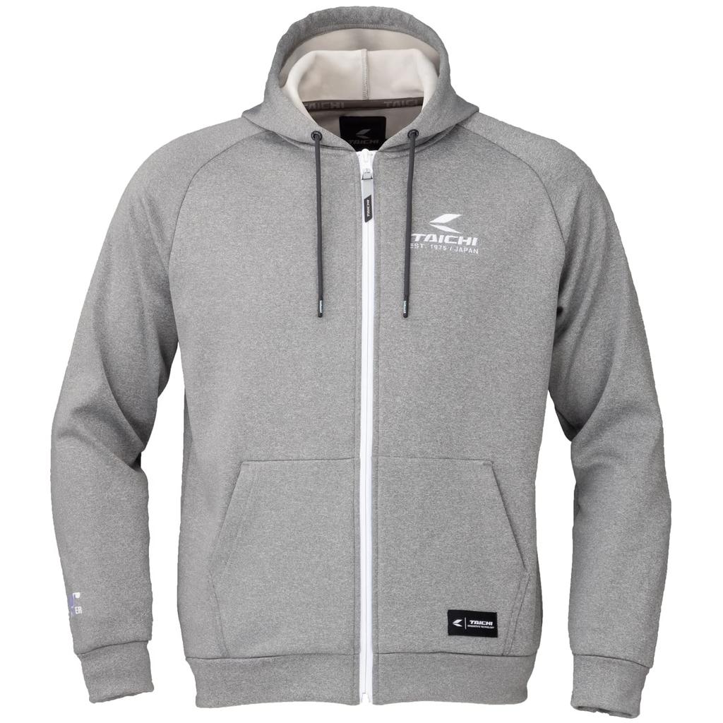 RS TAICHI Warm Ride Hooded Shirt RSU632 Gray Warm and for Autumn and Winter Motorcycle Women's WM, Full-Zip, Fleece-Lined, Stretch, Wear.