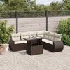 VidaXL Garden Lounge Set with Cushions 7 Pcs Brown Wicker 3268563