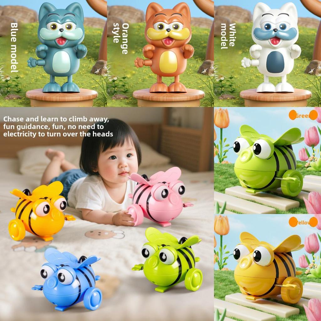 Childrens Mechanical Rolling Bee Toy With Plastic Material For Crawling Babies Age 6 To 9 Months