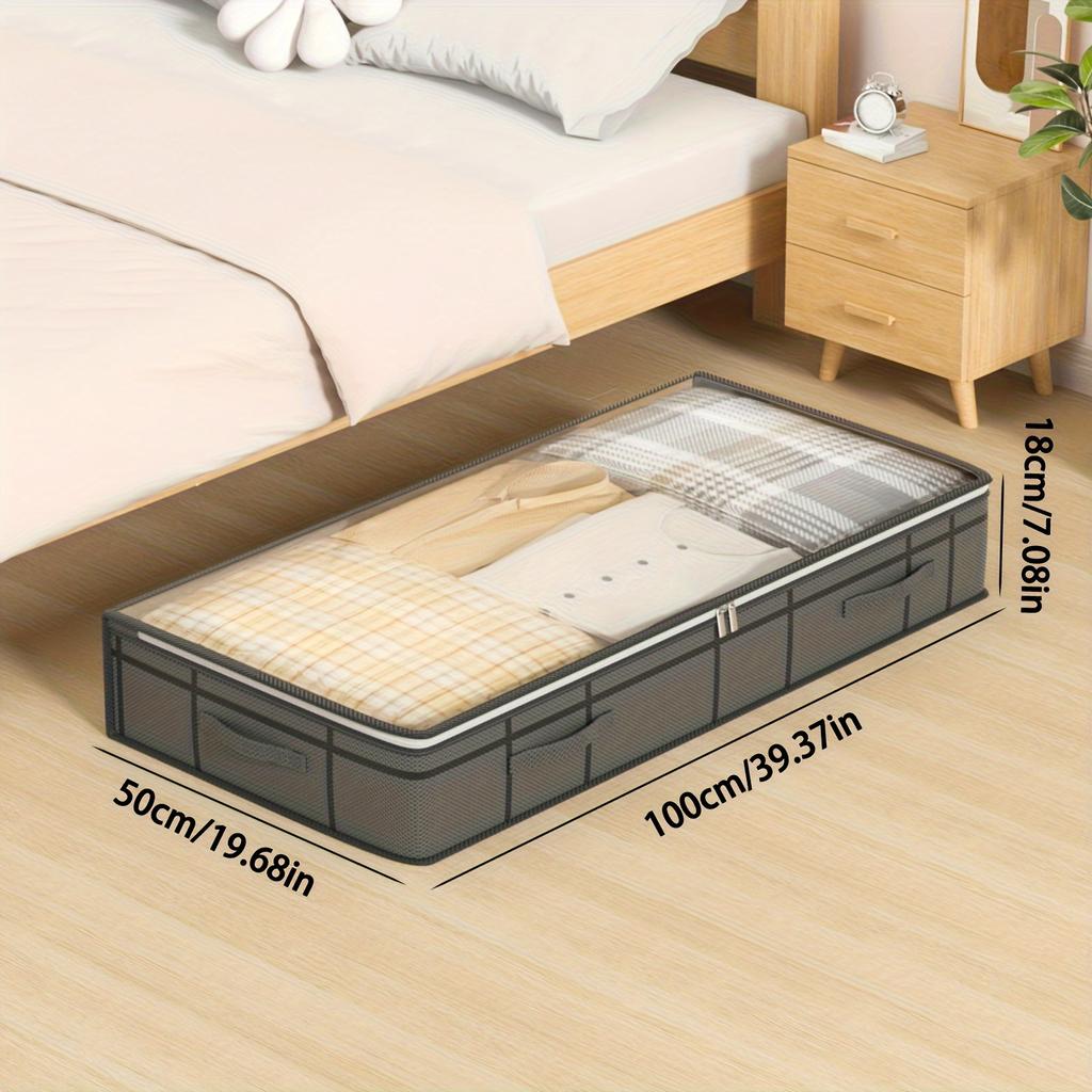 Under Bed Storage Box Transparent Top Large Capacity Clothing and Bedding Storage Bag Household Storage Utensils