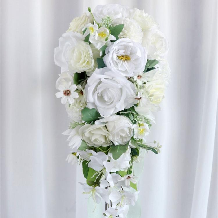 Water Drop Shape Bouquets Artificial Wedding Flowers Bridal Shower Bouquets for Special Occasion