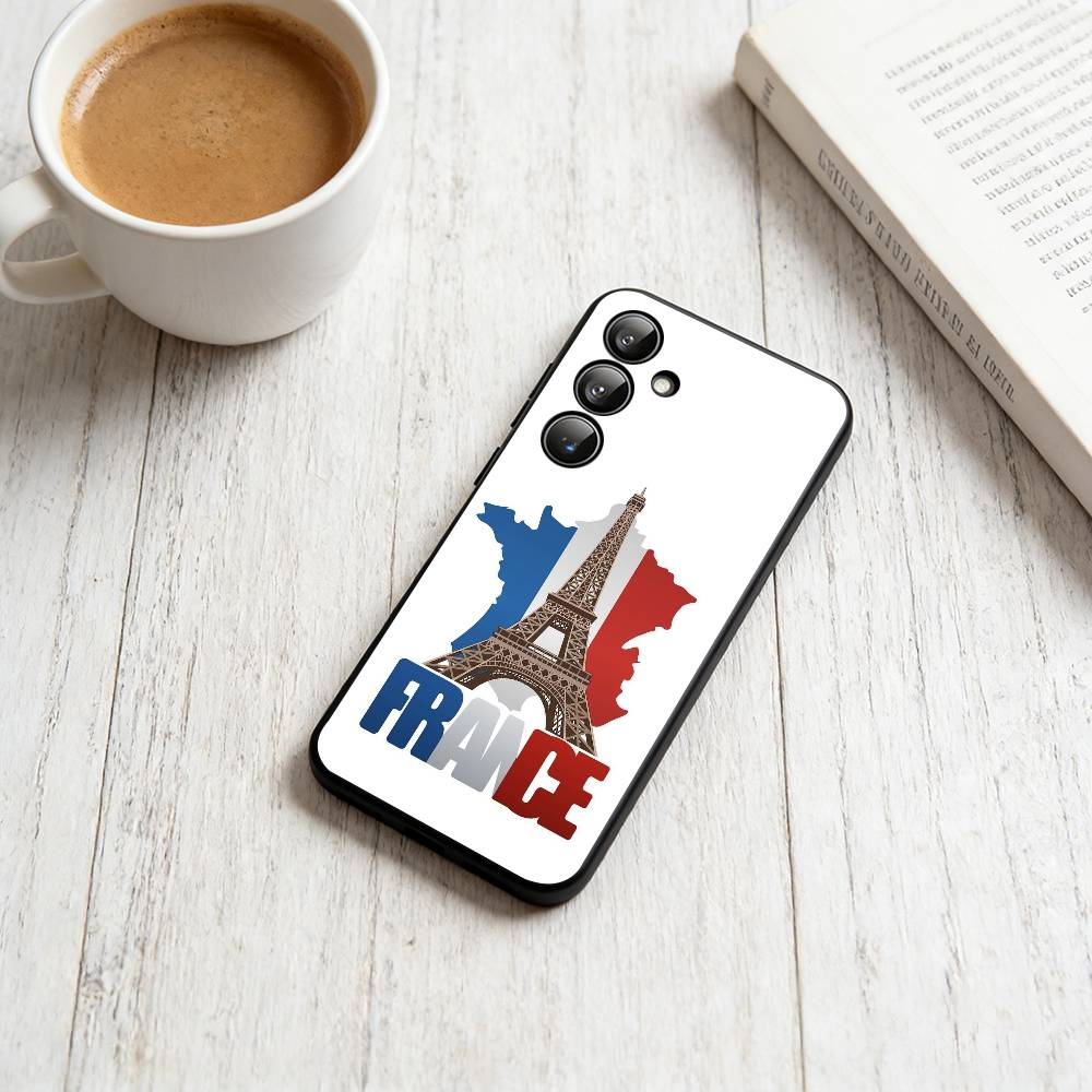

Culture of the French National Flag Phone Case Black Silicone Soft For Samsung Galaxy A73,A72,A71,A70,A53,A52,A51 Samsung a20s
