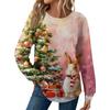 Women's Fashion Long Sleeve Christmas Loose Long Sleeve Round Neck Casual Top