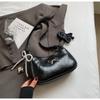 Chain Zipper Pu  Popular Shoulder Bag Sewing Thread Solid Color Bow Fashion Crossbody Bag Soft Versatile Women's Handbag