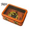 Desktop Decorative Storage Halloween Tin Box with Clear Lid, Witch Pumpkin Ghost Candy Snack Holders Container for Cookies Snacks, Festive Organizer