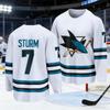 Maglia Sportiva da Hockey su Ghiaccio più Venduta 2026 Uomo Serie Squalo Stampata 3D Traspirante Asciugatura Rapida Bianco Manica Lunga Top Bambini