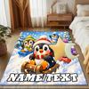 1PC Custom Name Penguin Winter Adventure Theme Floor Mat Ideal for Living Room, Game Rooms, Office, Bedroom,Floor Mat Playful Design