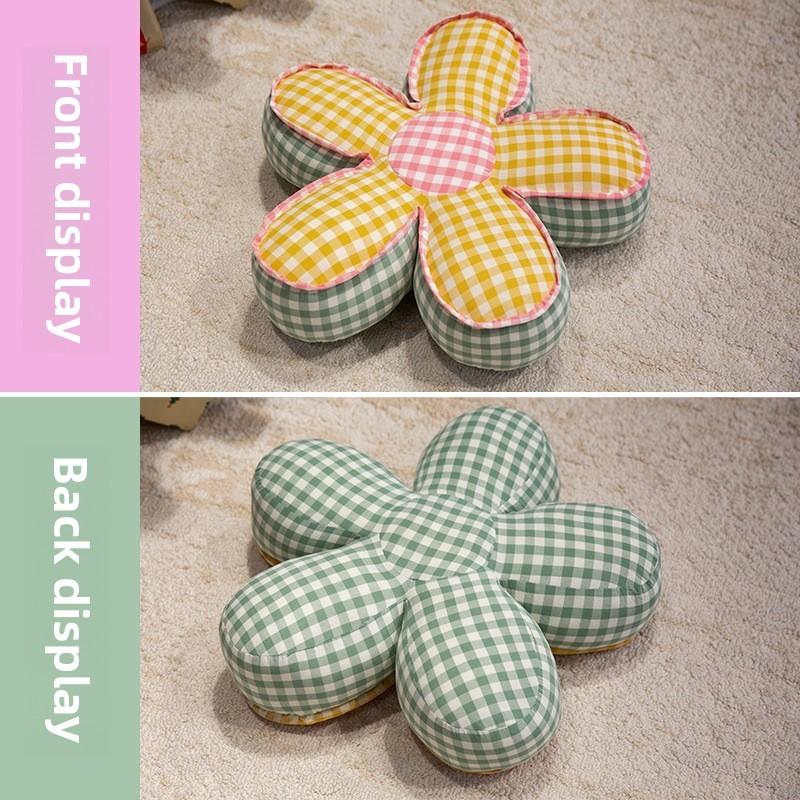 Thickening Flower Pattern Office Seat Cushion Supportive Floor Mat Living Room