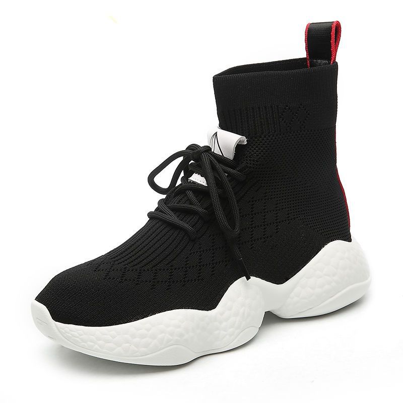 European station 2025 autumn high-top women's boots muffin thick-soled elastic Martin boots casual sports socks shoes short boots tide