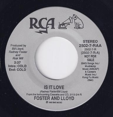 7inch Record FOSTER & LLOYD - Is It Love 25027RAA RCA Victor 1990 US Folk Used