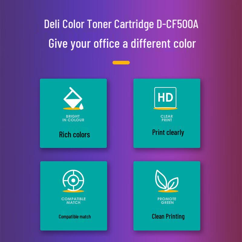 Deli Compatible HP 202A CF500A Black Toner Cartridge