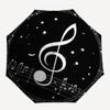 Music Note Treble Clef Starry Night Circular StickerUmbrella with Cute Design,Portable 3-Fold Compact Umbrella for Men&Women,Valentine's Day