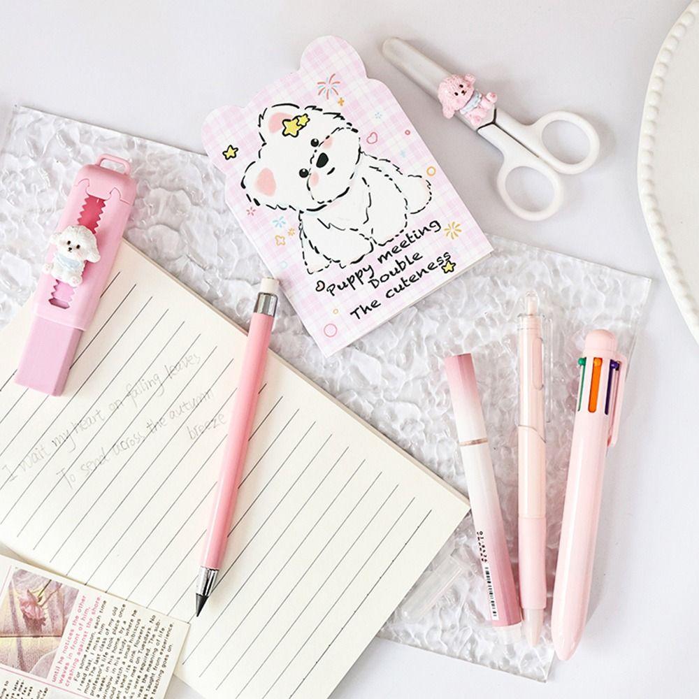 8pcs Students Gift Stationery Set Puppy Design Highlighter Cartoon Pencil Eraser  School Office