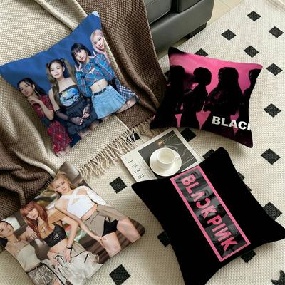 Popular Kpop BBlack Groups Pinkes Cushion Cover Polyester Sofa Cushions Decorative Throw Pillows Home Decoration Pillowcover