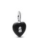 Pandora Matte Black Heart Padlock Dangle Charm _794424C02