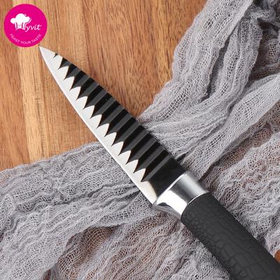 Coltello da frutta in acciaio inossidabile Lama ondulata Coltello per pelle di noodle Coltello per verdure e frutta per la casa