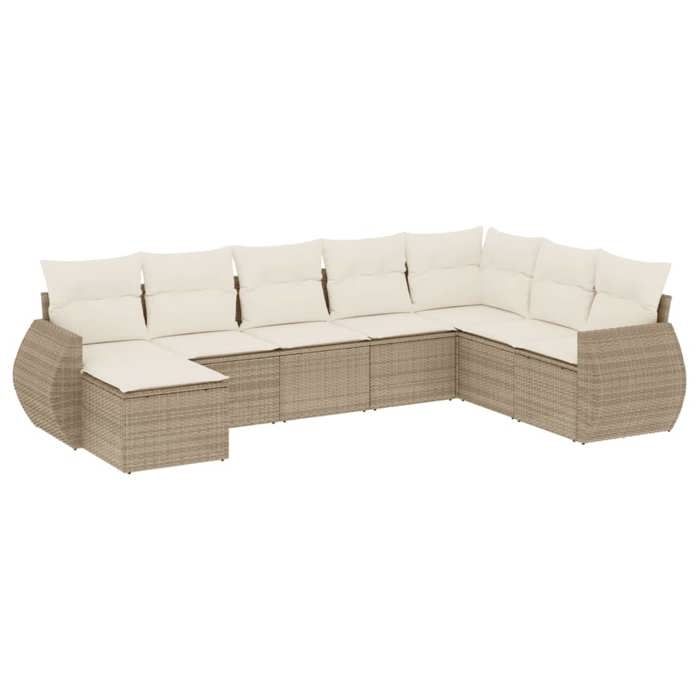 VidaXL Garden Lounge Set with Cushions 8 Pcs, Patio Sofas, Patio Furniture Set, Outdoor Furniture, Beige 3221757