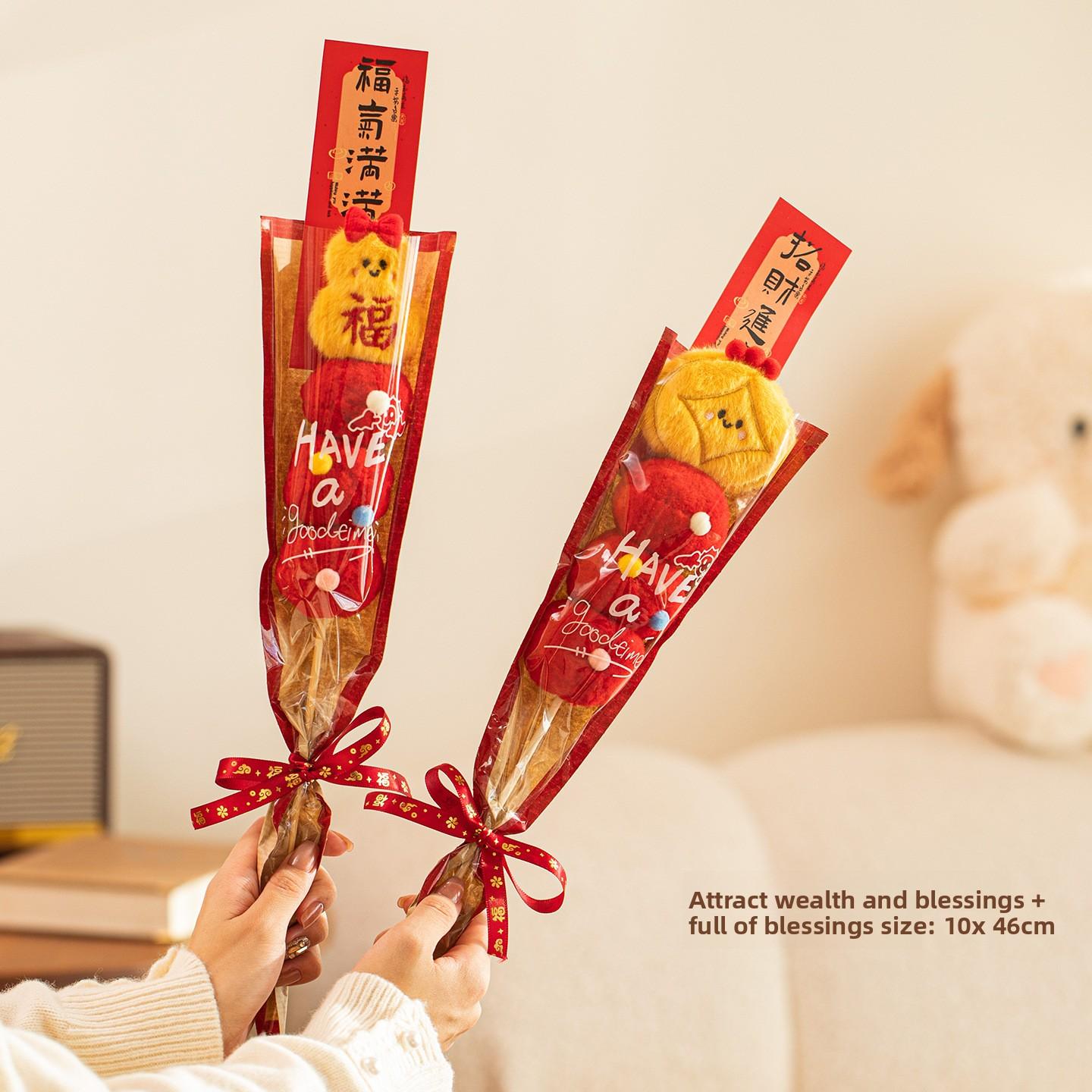 New Year decorations, plush ornaments, New Year s Eve handheld photography, atmosphere decoration