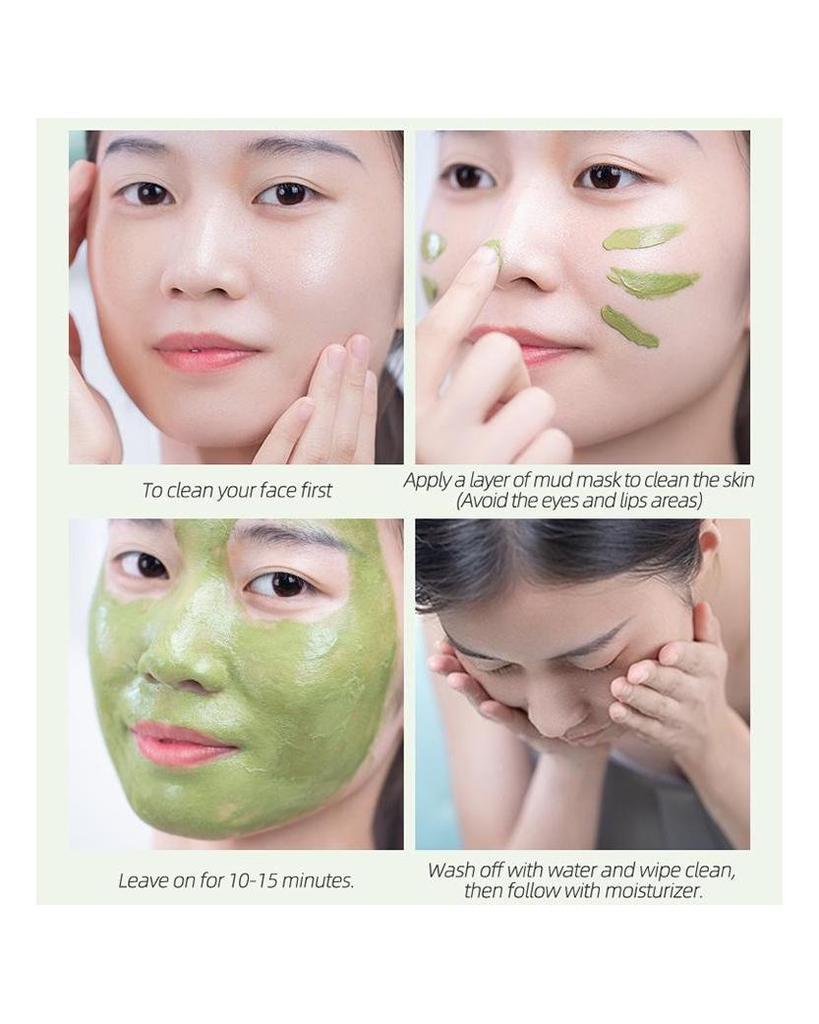 LAIKOU Longjing Matcha Green Clay Mask Green Tea Smear Mud Mask Refreshing Cleansing Mud Mask