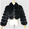 Luxury Faux Fur Jacket For Women Lapel Long Sleeve Spliced Short Warm Furry Winter Coat