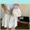 Kt Cat Cartoon Backpack Pu Material With Adjustable Straps For School And Daily Use