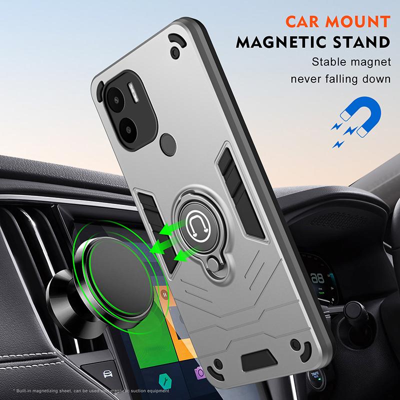 For Redmi A1 Plus Shockproof Hard Armor Cover Cases For Redmi A1 Plus Slide Lens Protect Shell Magnet Bracket Phone Case Capa