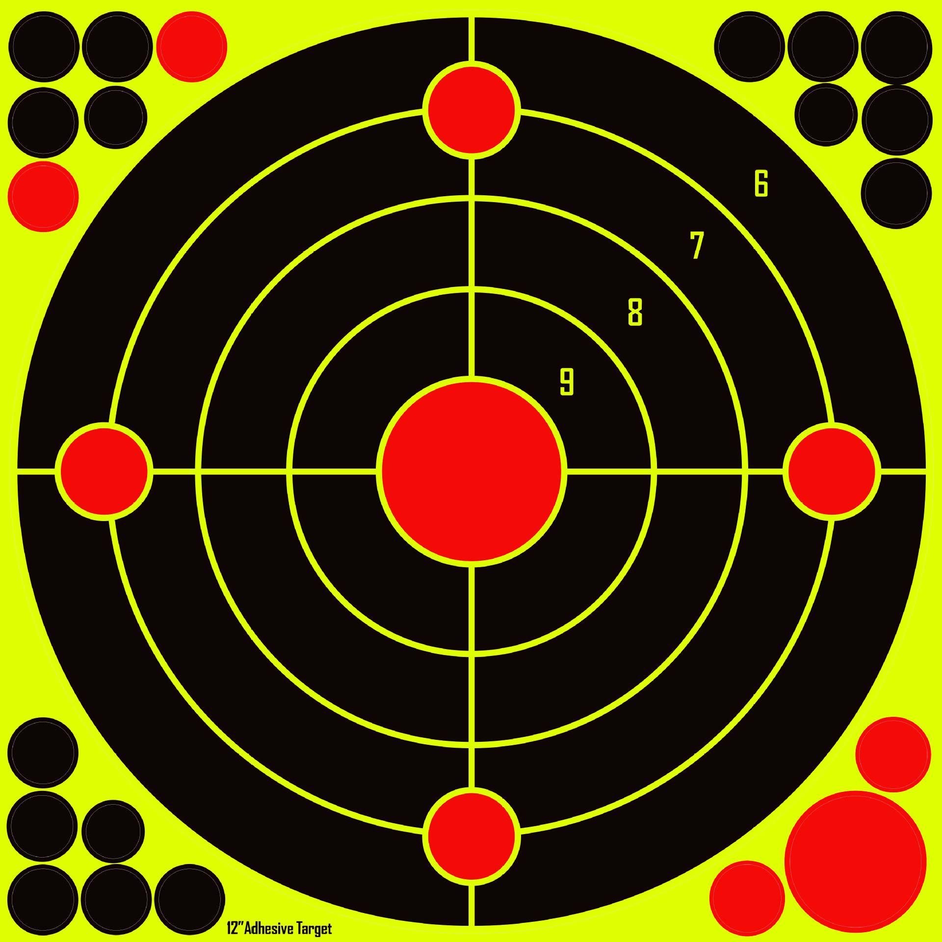 

12 x12 Adhesive Yellow Splatter Target Stickers for Shooting Practice